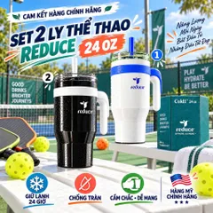[NỘI ĐỊA MỸ] Bộ Đôi Ly Giữ Lạnh Reduce Cold1 24oz 710ml Quai Cầm Liền Thân Kèm Ống Hút Giữ Lạnh 24H