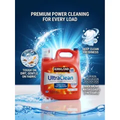 NƯỚC GIẶT KIRKLAND ULTRACLEAN FRESH SCENT 5.73L – GIẶT SẠCH THƠM MÁT, CAN LỚN DÙNG LÂU