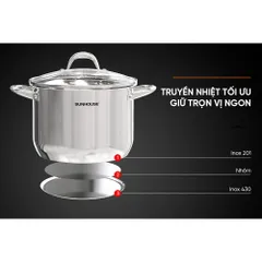 Nồi Inox 3 đáy 30cm SUNHOUSE SHG301-30