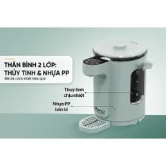 Bình thủy điện thủy tinh 3L SUNHOUSE MAMA SHD1445 - Điều chỉnh được nhiệt độ