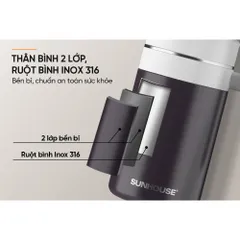 Bình cốc giữ nhiệt inox 316 Stay Table 520ml SUNHOUSE KS-TU520SB