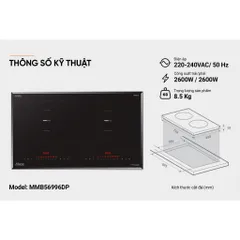 Bếp đôi điện từ SUNHOUSE MAMA MMB56996DP - Booster 2600W