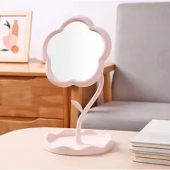 Gương trang điểm để bàn bông hoa xoay 360 độ, có thể tháo rời