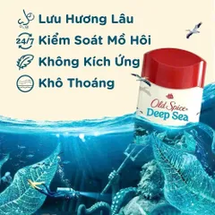 (Nhập khẩu Mỹ) Lăn khử mùi Old Spice Deep Sea giảm mồ hôi hiệu quả, mùi hương thơm mát