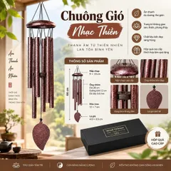 Chuông gió, dài 26 inch (66cm), gồm 6 ống nhôm (ĐK 1.2cm, dày 0.6mm), dùng treo trang trí, NSX Dehongyuan Lighting Factory, mới 100%