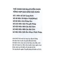 TN55 - Thẻ Nhớ 16G Tổng Hợp 520 Bài Phật Giáo Tụng Kinh, Niệm Phật, Thần Chú, Nhạc Thiền, Thuyết Pháp