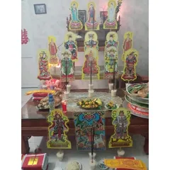 Bộ tranh bày đàn cúng 15 bức ép plastic 40cm