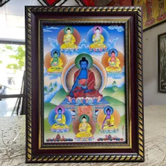 Khung Tranh THÂT PHẬT DƯỢC SƯ - có khung  có hoả tốc 3 CỠ