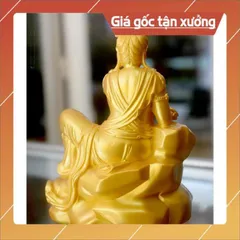 Tượng ngài Quan Thế Âm tự tại cao 13cm composite đẹp