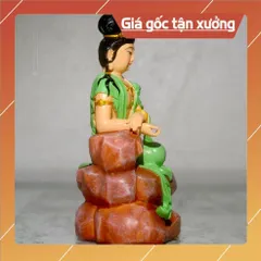 Tượng ngài Quan Thế Âm tự tại cao 13cm composite đẹp