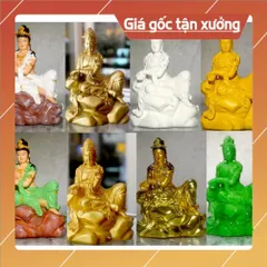 Tượng ngài Quan Thế Âm tự tại cao 13cm composite đẹp