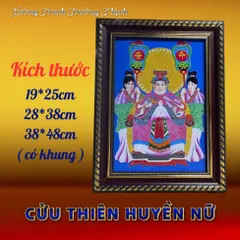 Khung Tranh CỬU THIÊN HUYỀN NỮ - có khung  có hoả tốc 3 CỠ
