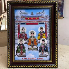 Khung Tranh NĂM MẸ NGŨ HÀNH - Có khung  có hoả tốc 3 CỠ