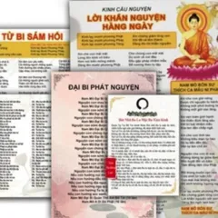 Bộ 8 Kinh Đọc Hàng Ngày Sám Hối, Hồi Hướng, Chú Đại Bi, Tâm Kinh, Khấn Nguyện, Đại Bi Phát Nguyện cho phật tử tu học