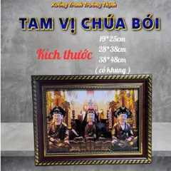 Khung Tranh TAM VỊ CHÚA BÓI - có khung  có hoả tốc 3 CỠ