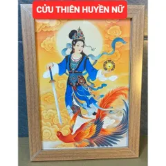 Khung  Tranh CỬU THIÊN HUYỀN NỮ treo tường hoặc thờ cúng