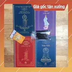 Combo 4 sổ chép kinh in mờ ( Đại Bi - Sám Hối - Dược Sư - Cầu An )  CÓ HOẢ TỐC