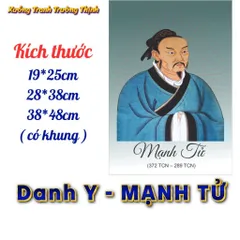 Khung Tranh DANH Y - MẠNH TỬ , Có khung  có hoả tốc 3 CỠ