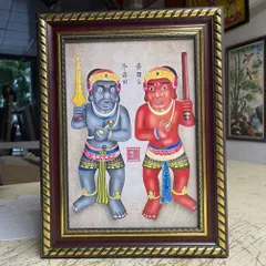 Khung Tranh ÔNG ĐEN, ÔNG ĐỎ - có khung  có hoả tốc 3 CỠ