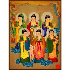 Khung  Tranh 12 BÀ MỤ - TAM TIÊU NƯƠNG NƯƠNG treo tường hoặc thờ cúng