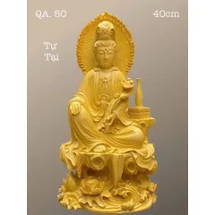 TÔN TƯỢNG QUAN ÂM TỰ TẠI CAO 40CM NGỒI THUYỀN QUÁ ĐẸP, 4 MÀU KHÁCH CHỌN