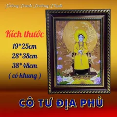 Khung Tranh CÔ TƯ ĐỊA PHỦ - có khung  có hoả tốc 3 CỠ