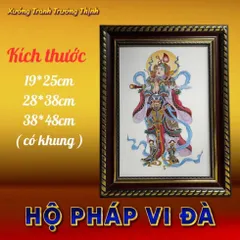 Khung Tranh NHỊ VỊ HỘ PHÁP - Có khung  có hoả tốc 3 CỠ