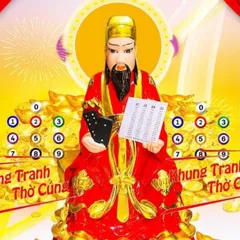 Tranh Thờ TỔ NGHỀ VÉ SỐ màu đỏ + khung cực đẹp