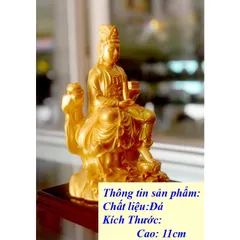 Tượng ngài Quan Thế Âm Bồ Tát đạp sen cao 11cm