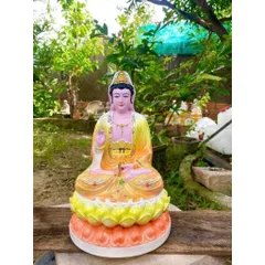 Tôn tượng quan âm ngồi 30cm vẻ vàng đẹp composite