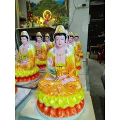 Tôn tượng quan âm ngồi 30cm vẻ vàng đẹp composite
