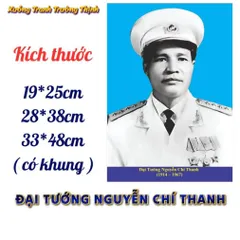 Khung Tranh Đại tướng NGUYỄN CHÍ THANH - có khung  có hoả tốc 3 CỠ