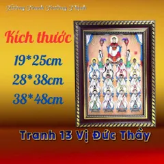 Khung Tranh 13 VỊ ĐỨC THẦY - có khung  có hoả tốc 3 CỠ