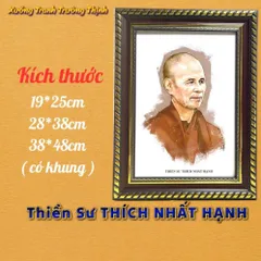Khung Tranh THIỀN SƯ THÍCH NHẤT HẠNH - có khung  có hoả tốc 3 CỠ