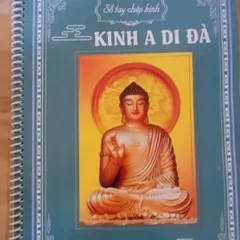 Vở chép KINH A DI ĐÀ chữ mờ A4  tặng kèm viết