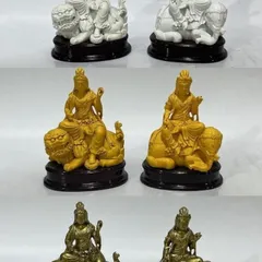 Tượng Ngài Bồ tát Văn Thù - Phổ Hiền Cao 10cm Nhiều Màu cực đẹp
