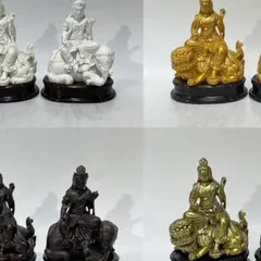 Tượng Ngài Bồ tát Văn Thù - Phổ Hiền Cao 10cm Nhiều Màu cực đẹp