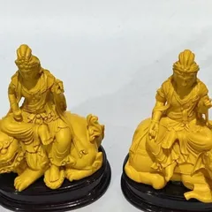 Tượng Ngài Bồ tát Văn Thù - Phổ Hiền Cao 10cm Nhiều Màu cực đẹp