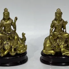 Tượng Ngài Bồ tát Văn Thù - Phổ Hiền Cao 10cm Nhiều Màu cực đẹp