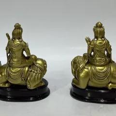Tượng Ngài Bồ tát Văn Thù - Phổ Hiền Cao 10cm Nhiều Màu cực đẹp