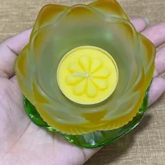 Đế Nến DÍNH LIỀN Hoa Sen Lưu Ly Nhiều Màu Đế Lá Sen Xanh nhiều mẫu cực đẹp