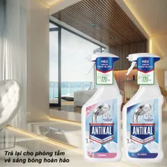 Bình xịt Antikal tẩy cặn canxi trên inox, vách kính nhà tắm,vệ sinh nhà tắm (nhập khẩu đức)