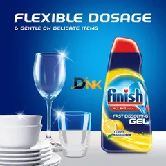 Gel Rửa Chén Máy Rửa Chén Finish All In 1 Max Gel Lemon 700ml Hương Chanh Nhập Khẩu Châu Âu