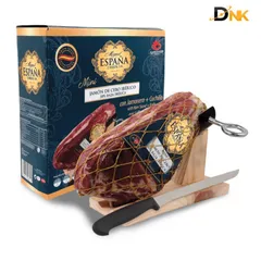 Đùi Heo Muối Mini Jamón Ibérico 1kg, Lợn Đen Tây Ban Nha – Set Dao + Giá Đỡ – Chuẩn Iberico 24 Tháng