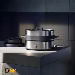 Nồi Lẩu & Hấp 2 Trong 1 WMF Lono Hot Pot Steam Đức – Cromargan®, Lẩu 2 Ngăn, Công Suất 1750W