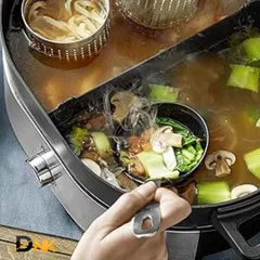 Nồi Lẩu & Hấp 2 Trong 1 WMF Lono Hot Pot Steam Đức – Cromargan®, Lẩu 2 Ngăn, Công Suất 1750W