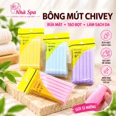 (1 gói nhỏ) Bông mút nở - bọt biển rửa mặt. Bông mút hàng chuẩn loại 1. Mút nở Chivey gói 12 miếng