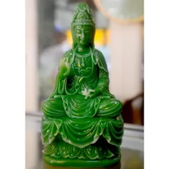 Tượng ngài quan thế âm Bồ tát ngồi cao 18cm composite 840437