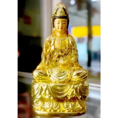 Tượng ngài quan thế âm Bồ tát ngồi cao 18cm composite 840437