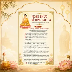 Bộ 2 Tờ Nghi Thức Trì Tụng Kinh Đại Thừa Tại Gia – Hướng Dẫn 6 Bước, 4 Mặt, Khổ 25x30 840470